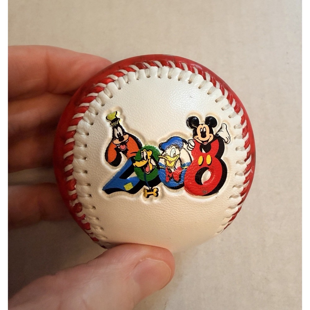 Walt Disney World 2008 Embossed Souvenir Collectible Baseball Red White Mickey